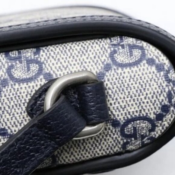 Gucci GG Supreme Horsebit Pochette Shoulder Bag - Navy blue/Beige - Picture 16 of 16